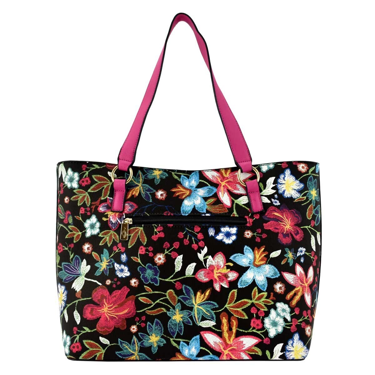 Bolso Tote en Color Negro con Textura Florar Baby Phat