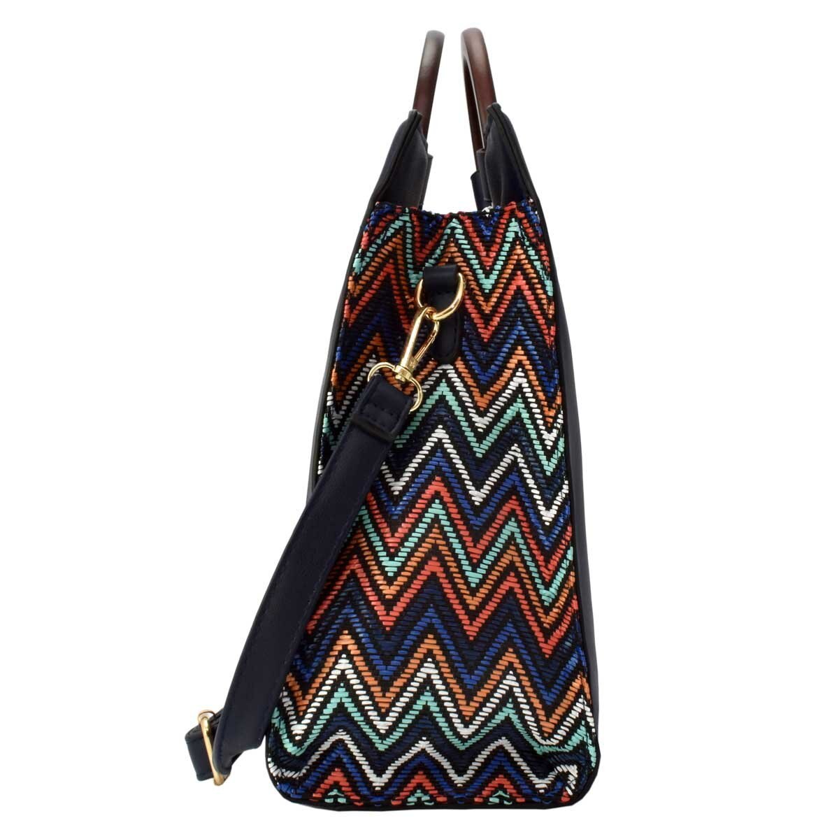 Bolso Satchel Color Azul Marino con Asa Rígida Baby Phat