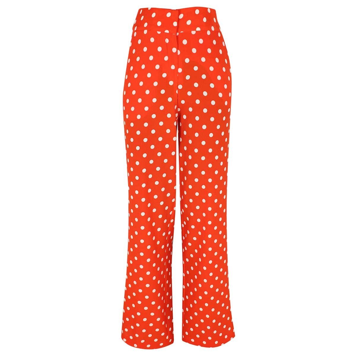 Pantalón Estampado Lunares Pretina Ancha Amplio Elle