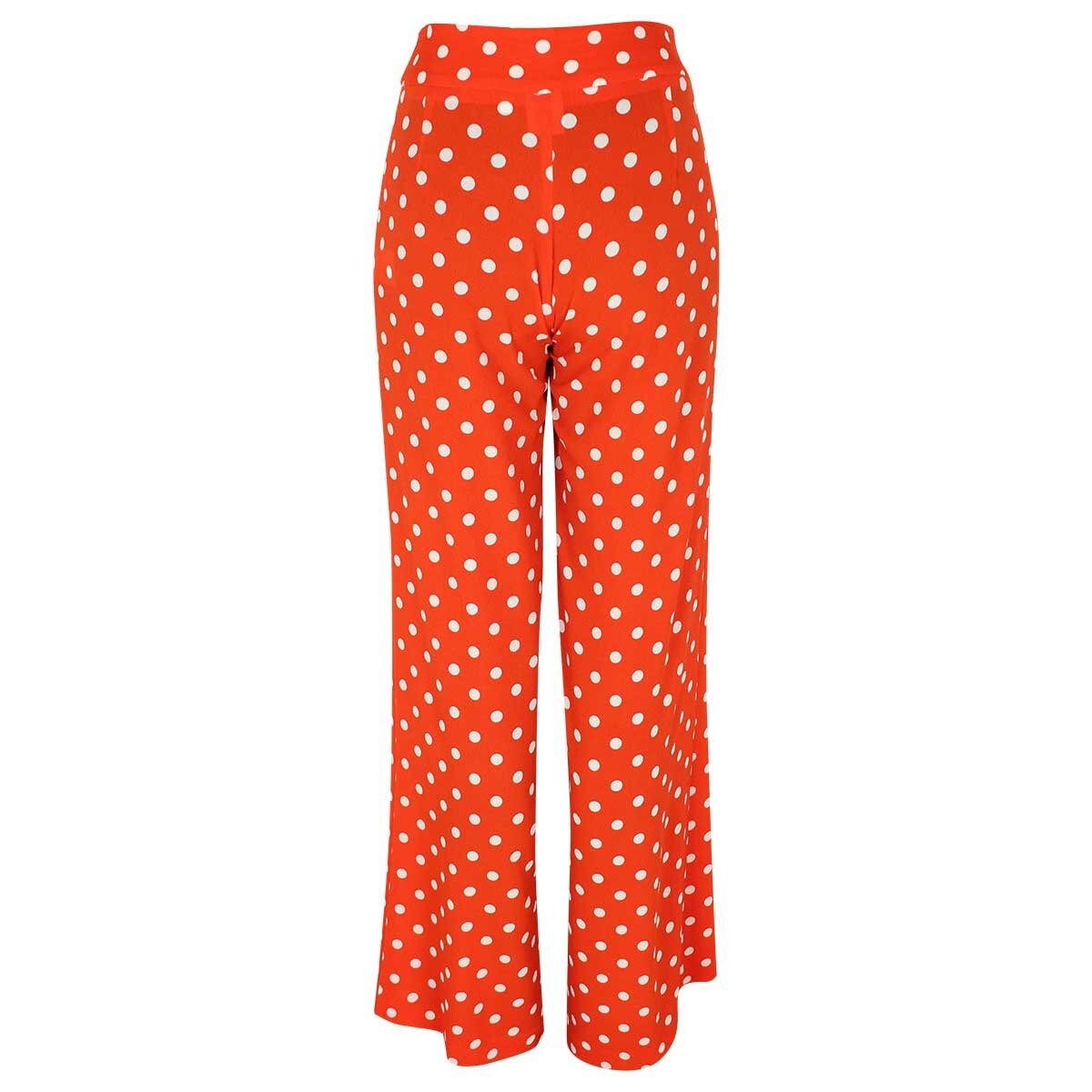 Pantalón Estampado Lunares Pretina Ancha Amplio Elle