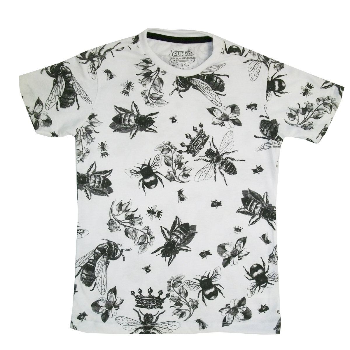 Playera Manga Corta con Cuello Redondo Estamapada Color Blanco Fukka para Niño