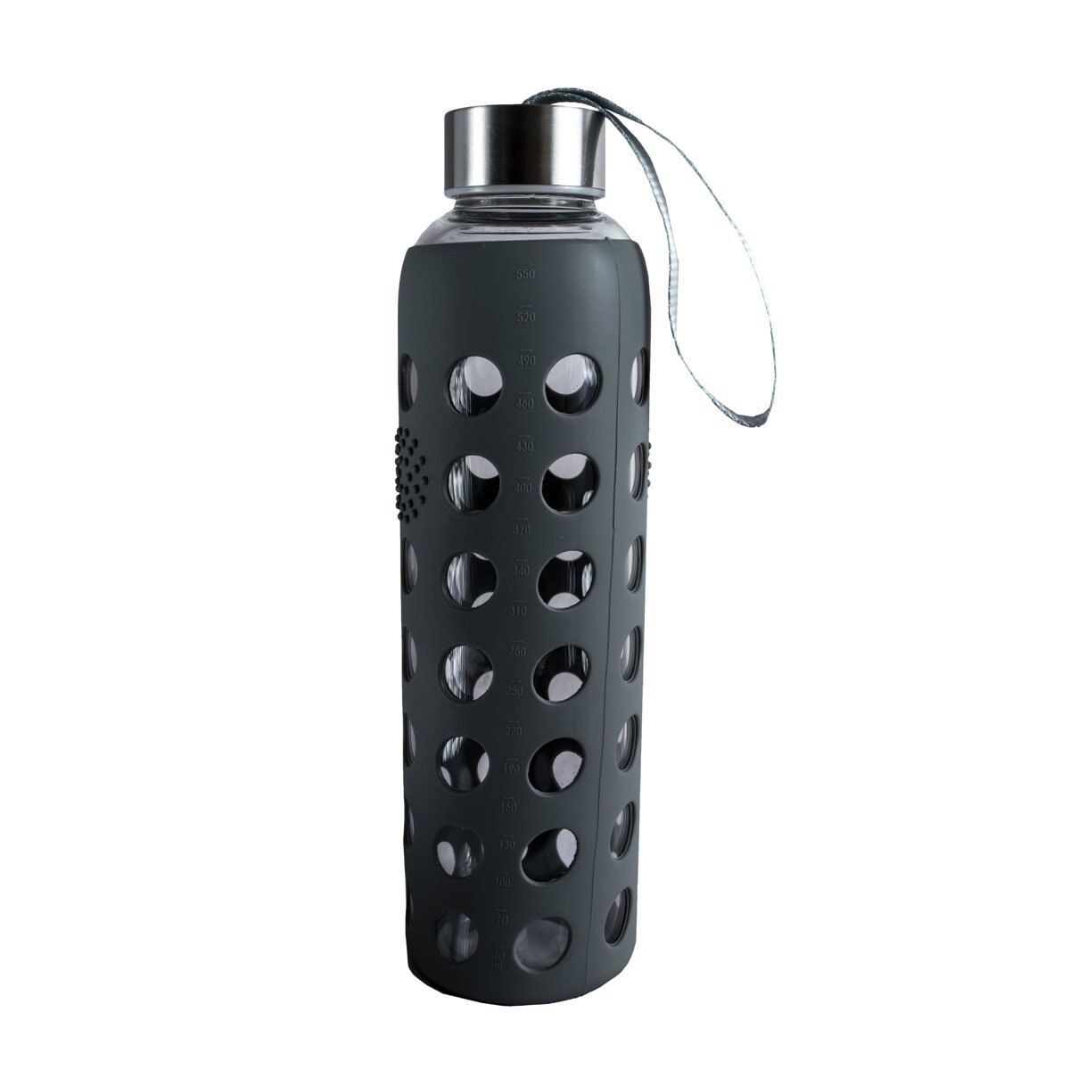 Home Nature Cilindro de Vidrio 550 Ml Círculos Gris