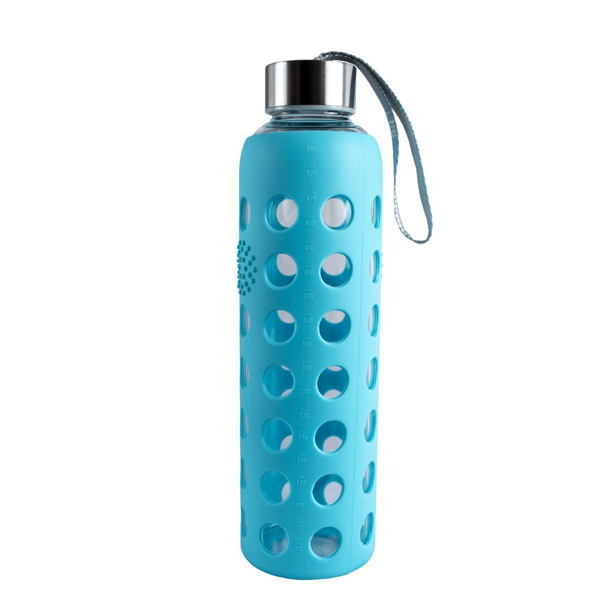Home Nature Cilindro de Vidrio 550 Ml Círculos Azul