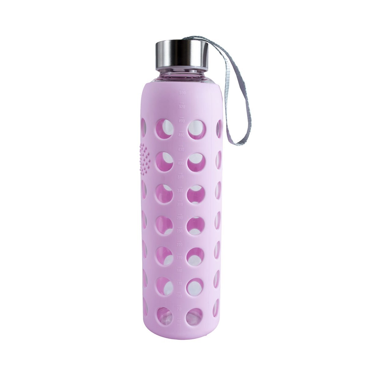 Cilindro de Vidrio 550 Ml Círculos Rosa Home Nature
