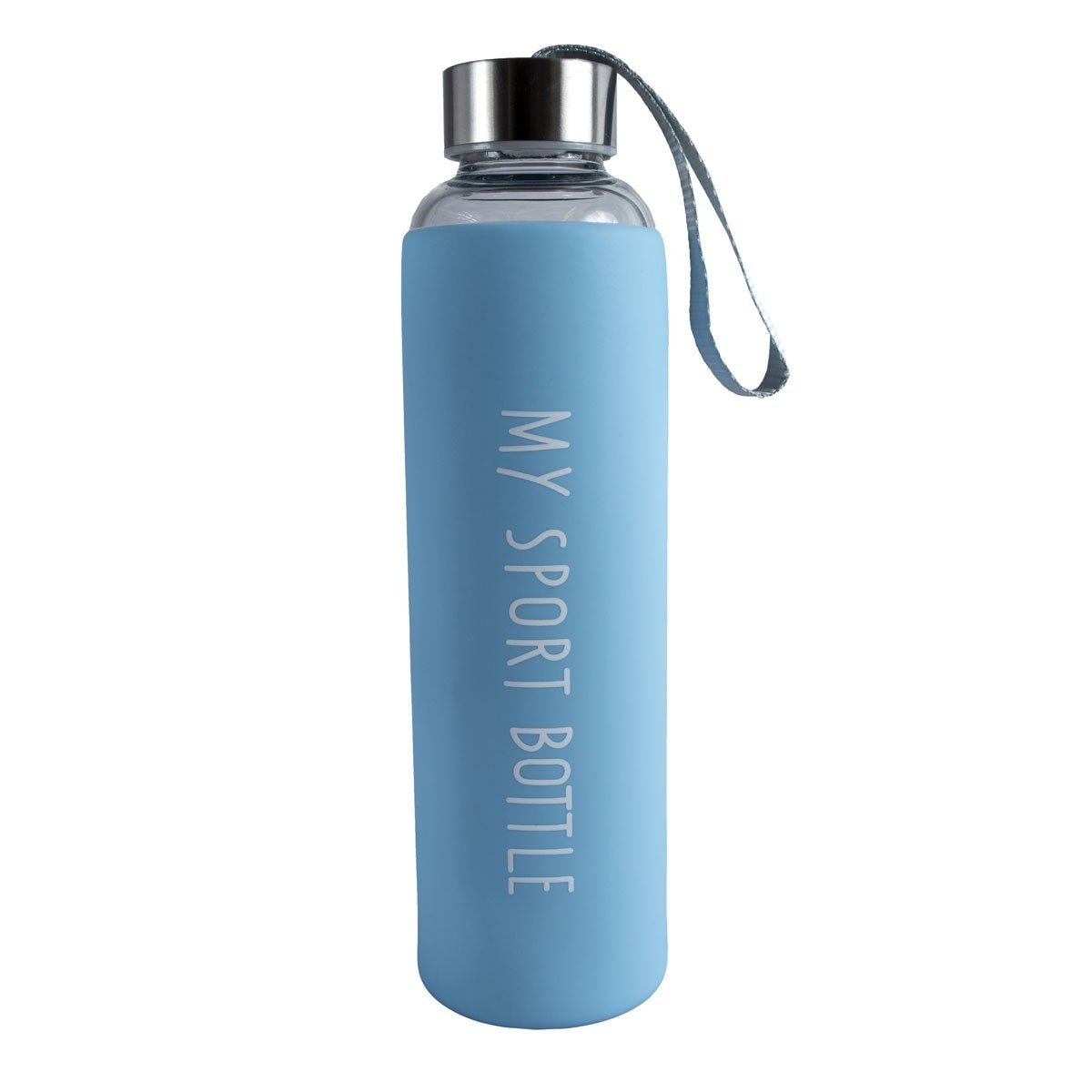 Cilindro de Vidrio 550 Ml con Silicón Azul Home Nature