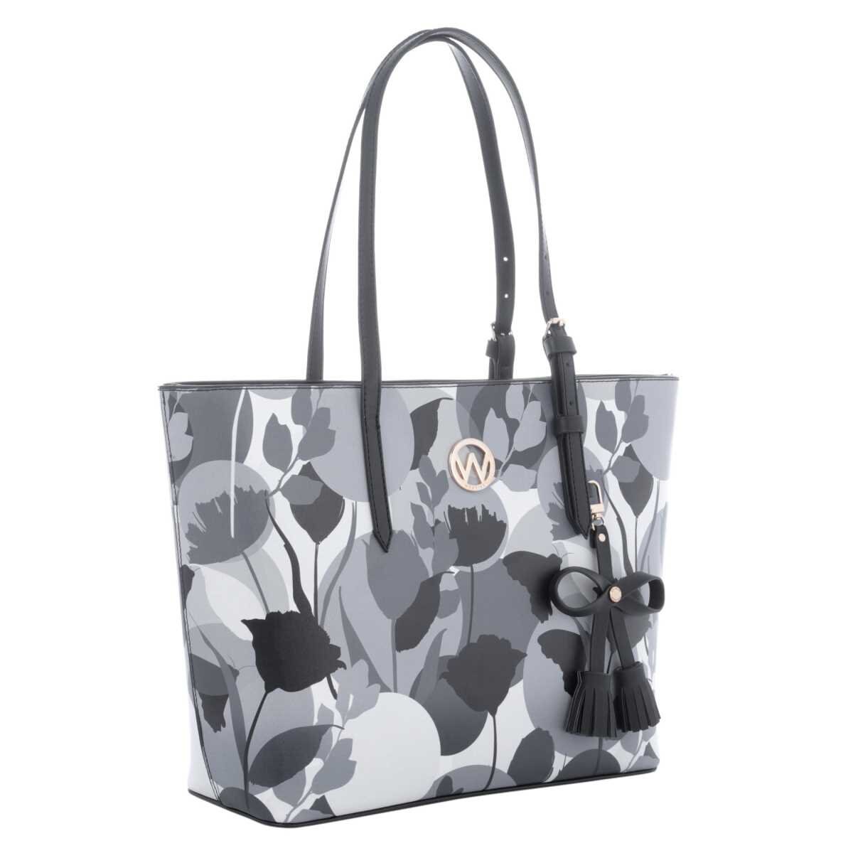Bolsa Tote con Charm Floreado Westies