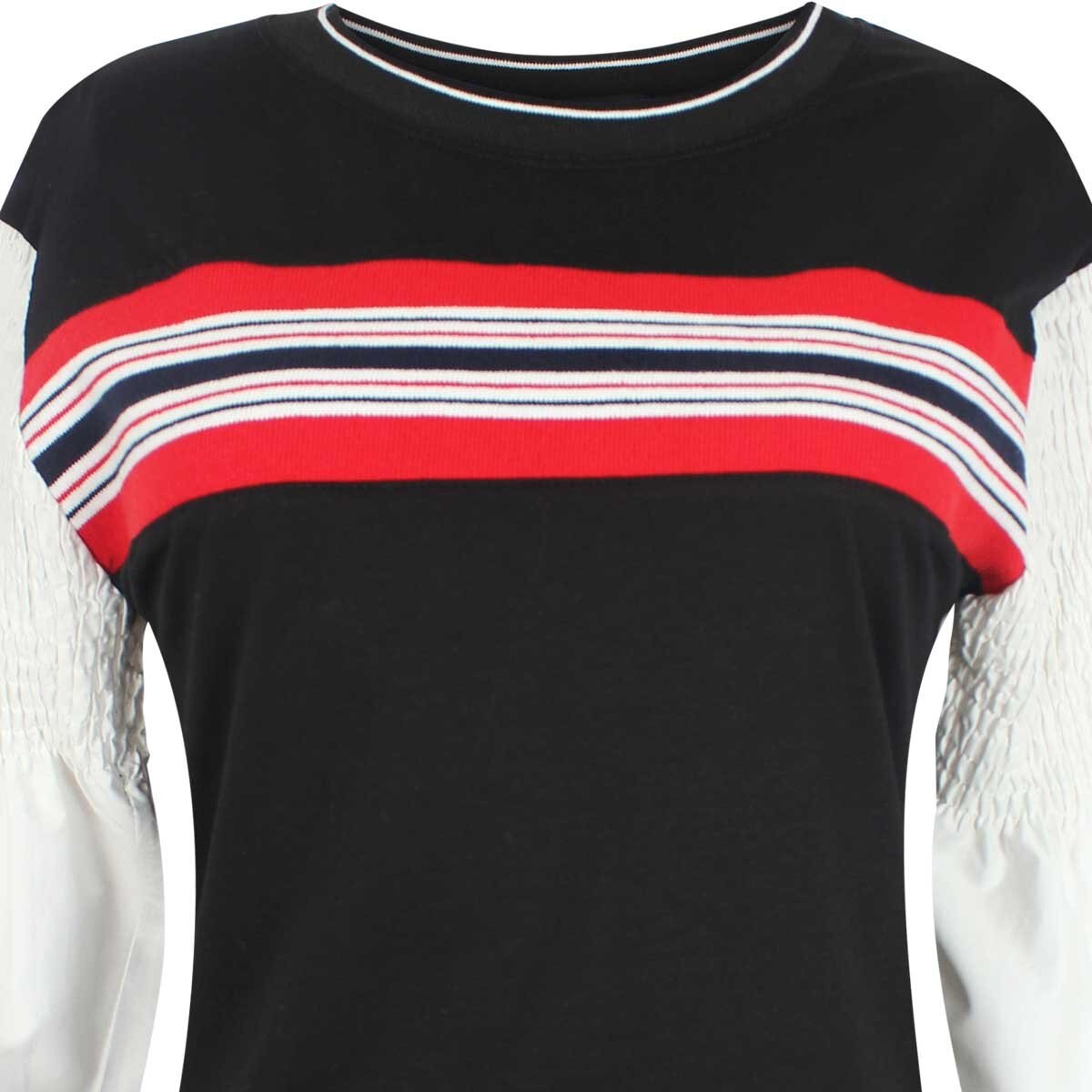 Blusa Manga 3/4 Escote Redondo con Franja de Rayas Just By Basel
