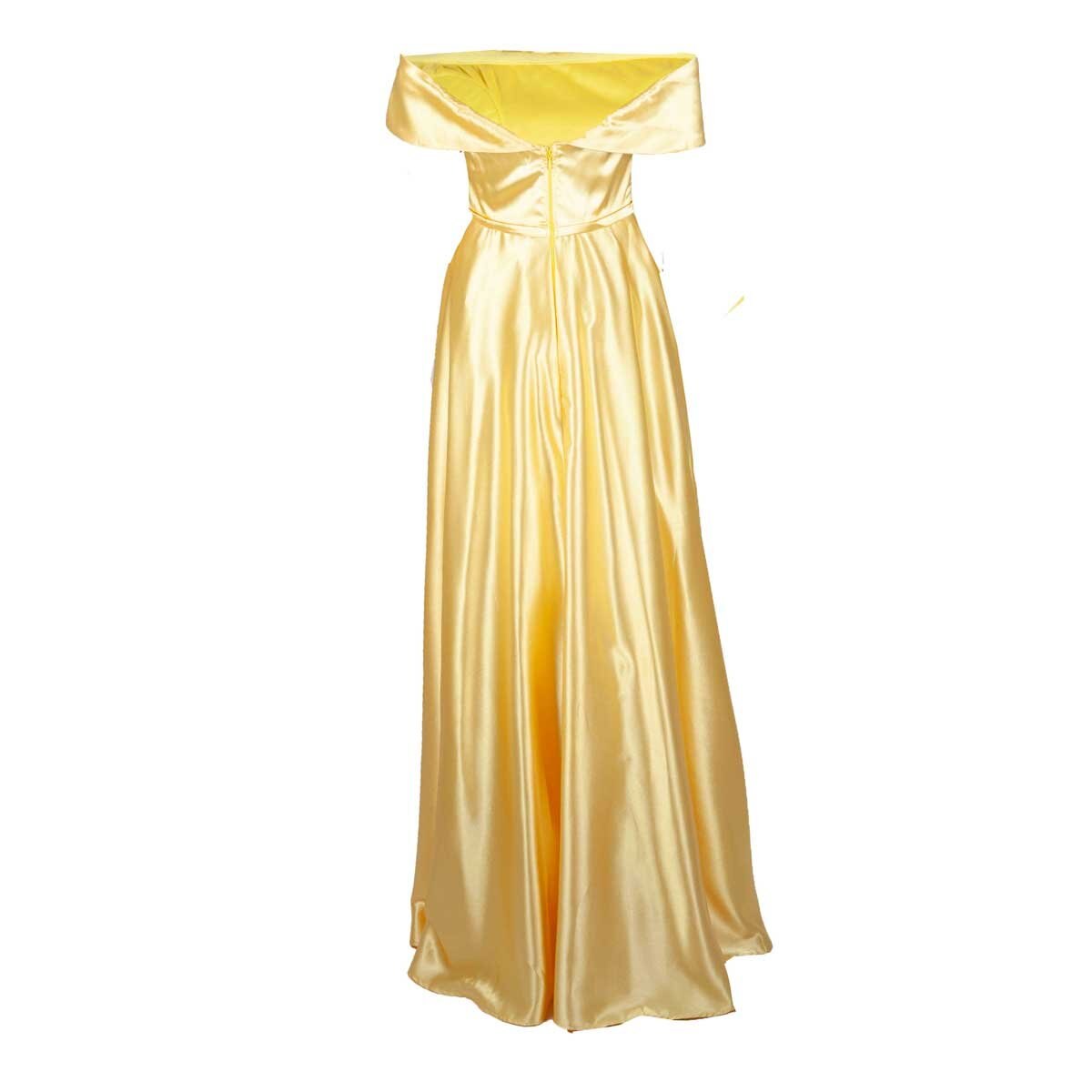 Vestido de Fiesta Largo Escote con Vista de Satin Philosophy Jr Nights