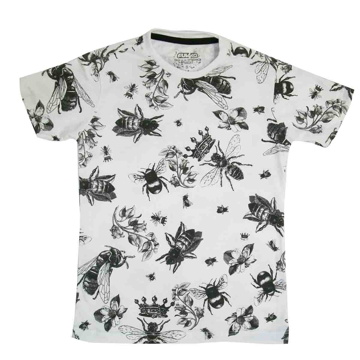 Playera Manga Corta con Cuello Redondo Estamapada Color Blanco Fukka para Niño