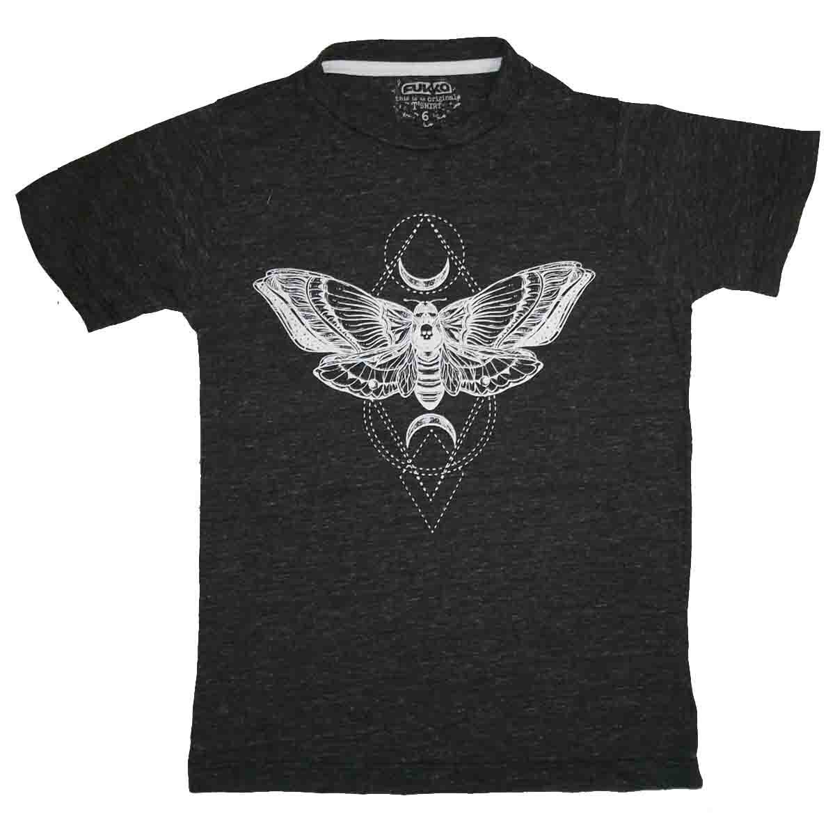 Playera Manga Corta con Cuello Redondo Estamapada Color Negro Combinado Fukka para Niño