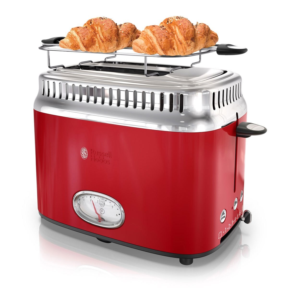 Tostador Rojo de 2 Rebanadas Retro Russell Hobbs