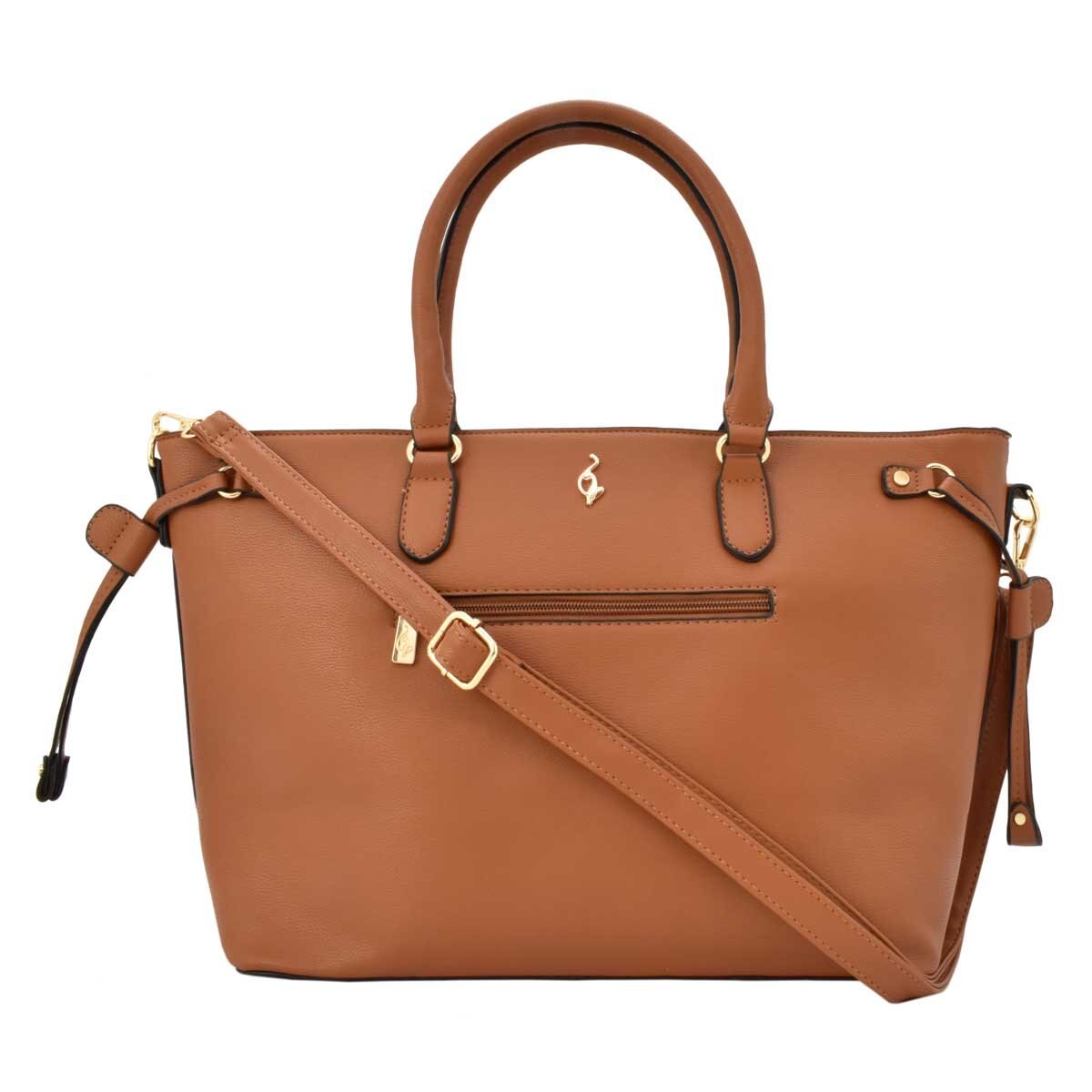 Bolso Tote Color Café con Asa al Hombro y Monedero Baby Phat