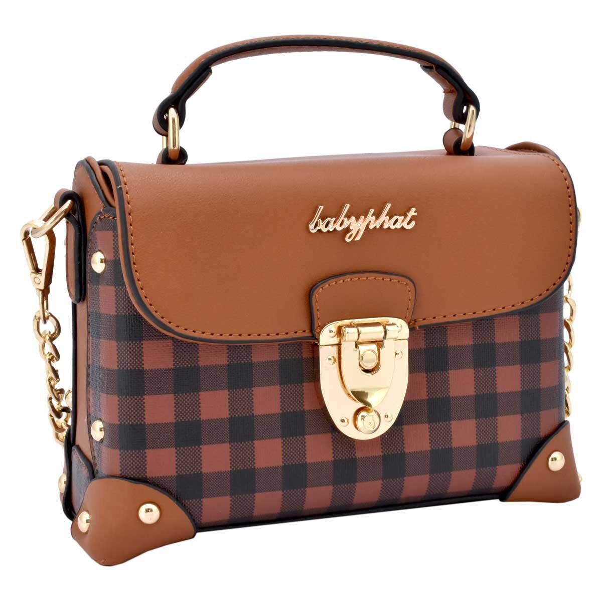 Bolso Crossbody Tipo Maletín Color Café Baby Phat