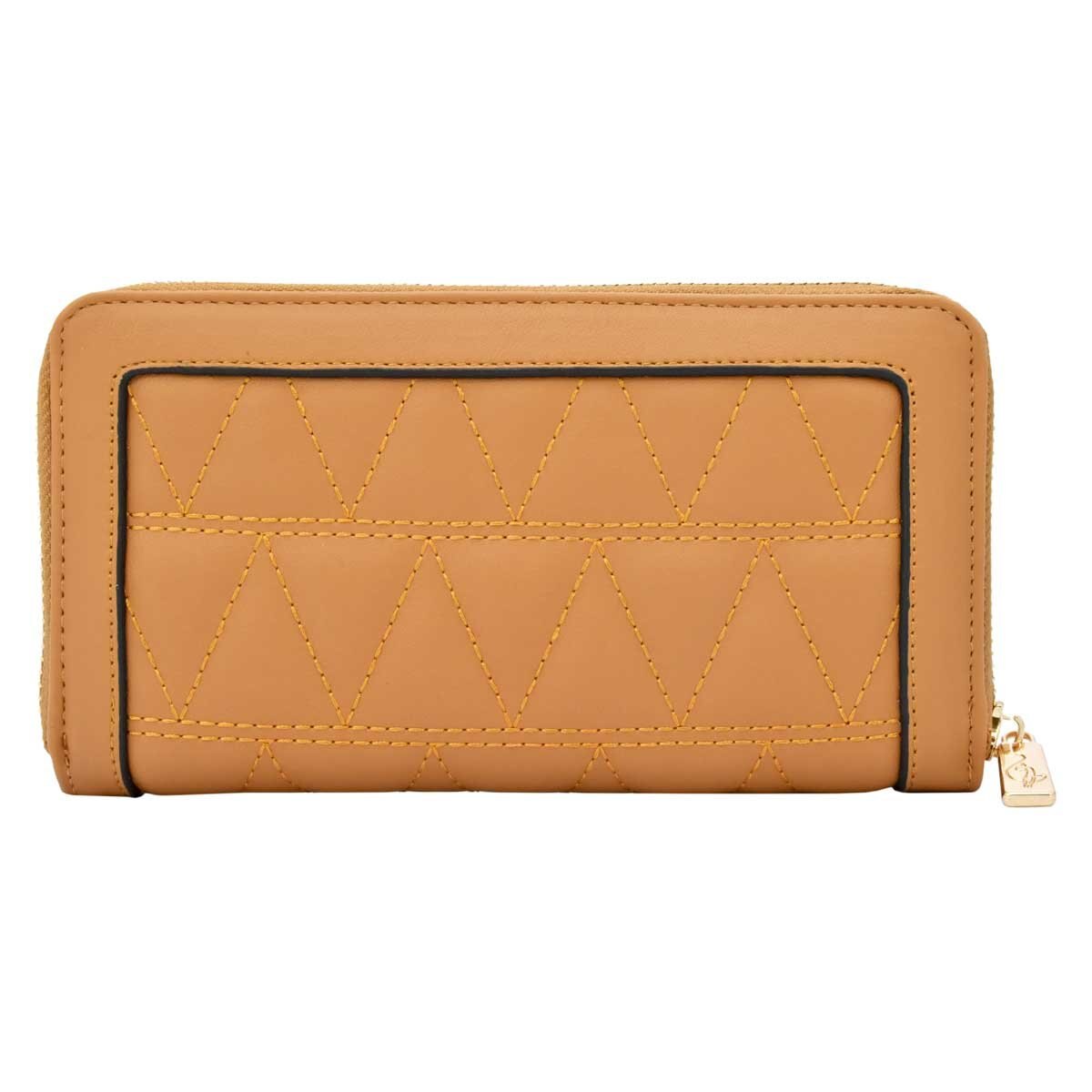 Monedero con Cierre en Color Café y Textura Capitonada Baby Phat
