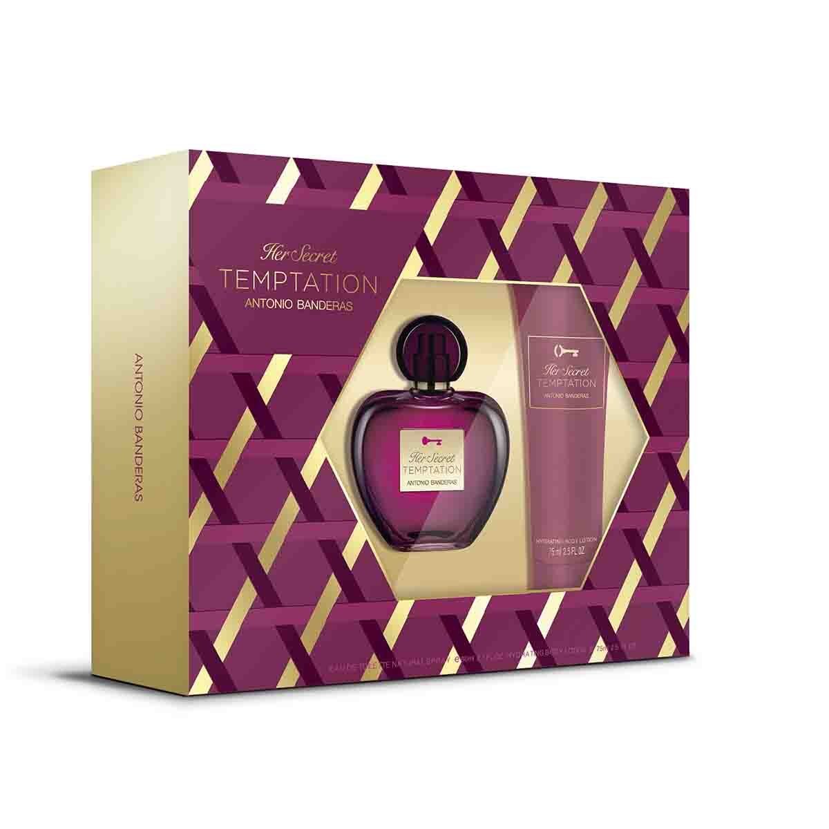 Estuche para Dama Antonio Banderas Her Secret Temptation Edt 80Ml + Bodylotion 75Ml