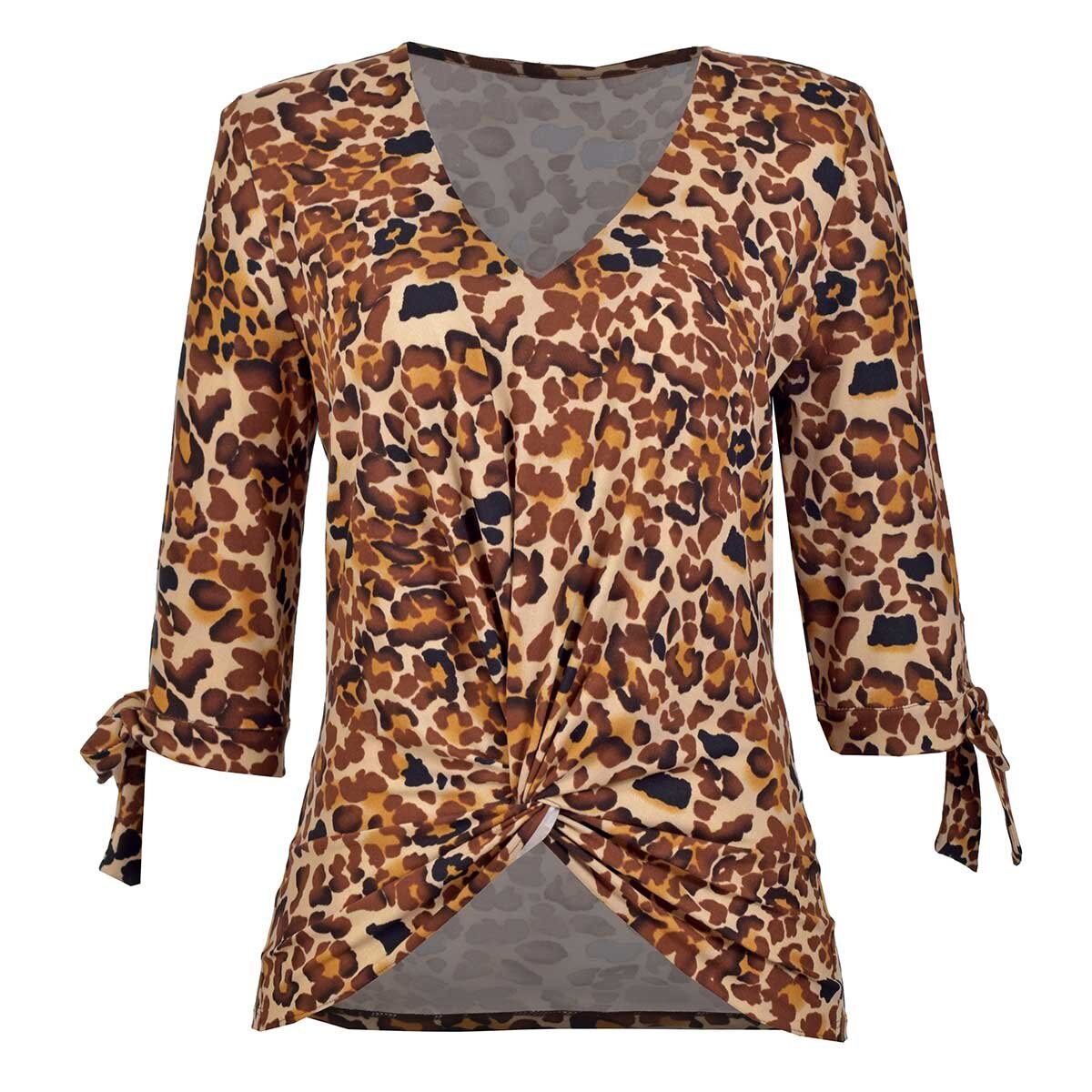 Blusa Animal Print Amarre al Frente Apostrophe