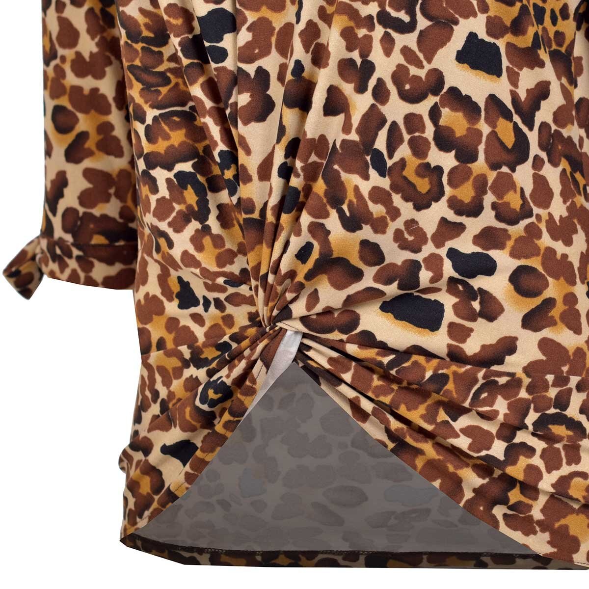 Blusa Animal Print Amarre al Frente Apostrophe