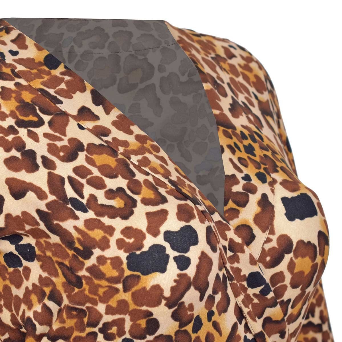 Vestido Animal Print Cruzado Manga 3/4 Apostrophe
