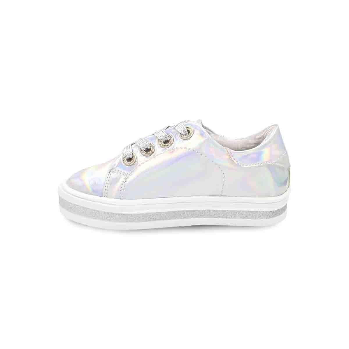 Tenis Espejo Color Plata Petits Boullevard para Niña
