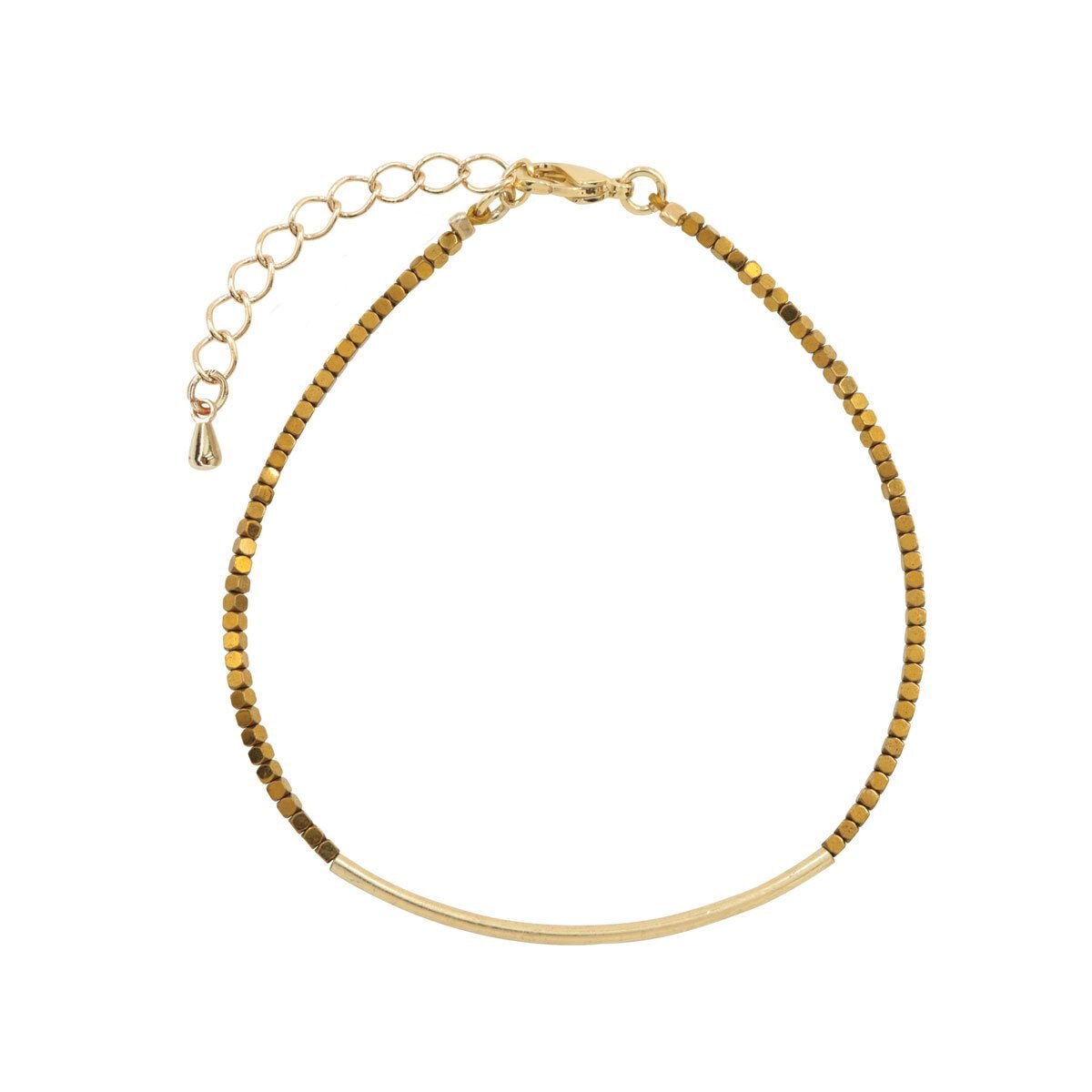Pulsera en Acabado Dorado con Beads de Hematite Color Topaz Steve Madden