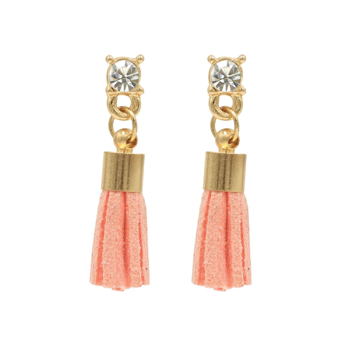 Aretes en Acabado Dorado con Tassel Color Rosa Steve Madden
