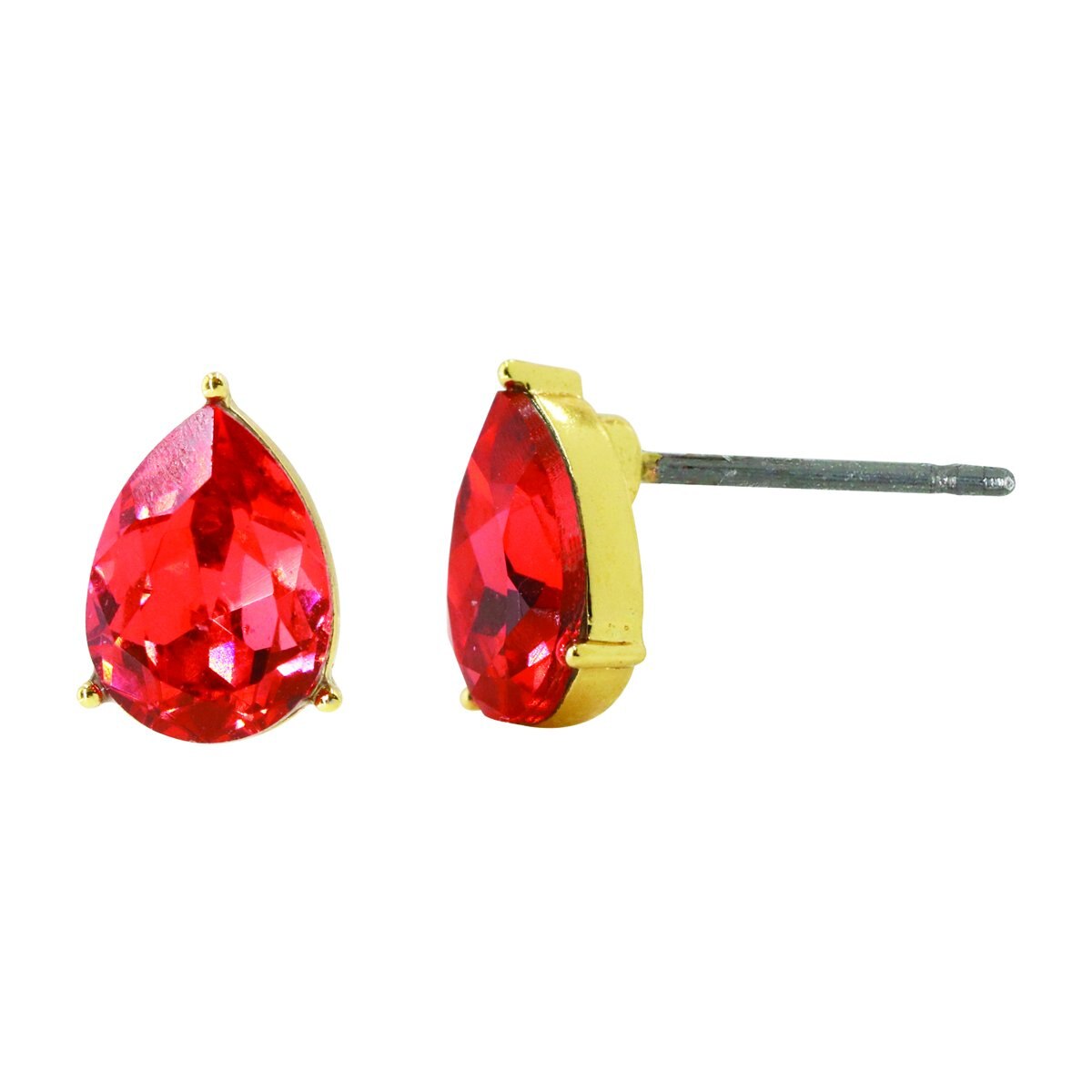 Aretes Acabado Dorado con Cristal Swarovski Naranja Carré