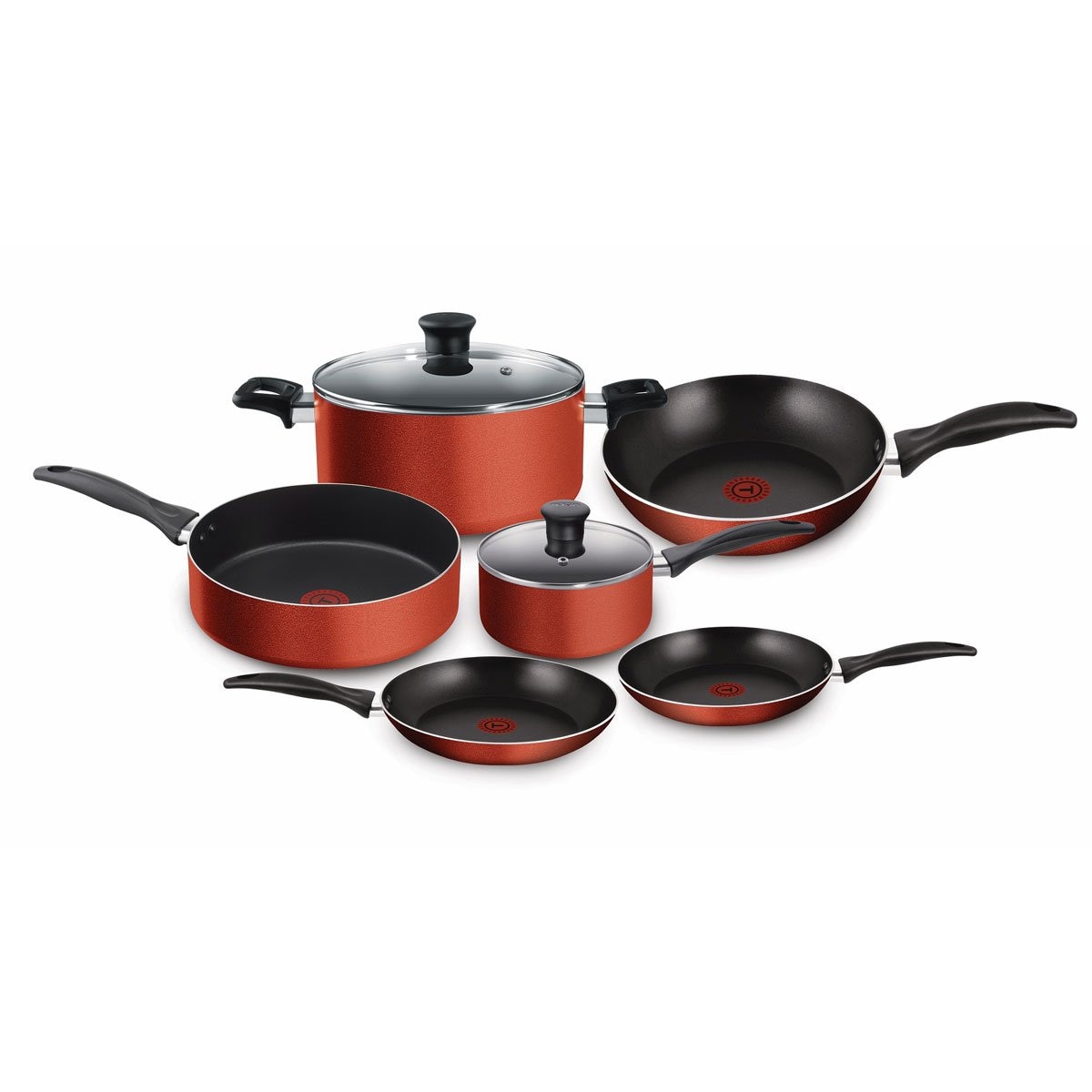 Batería 8 Piezas Easy Care Rojo T-Fal