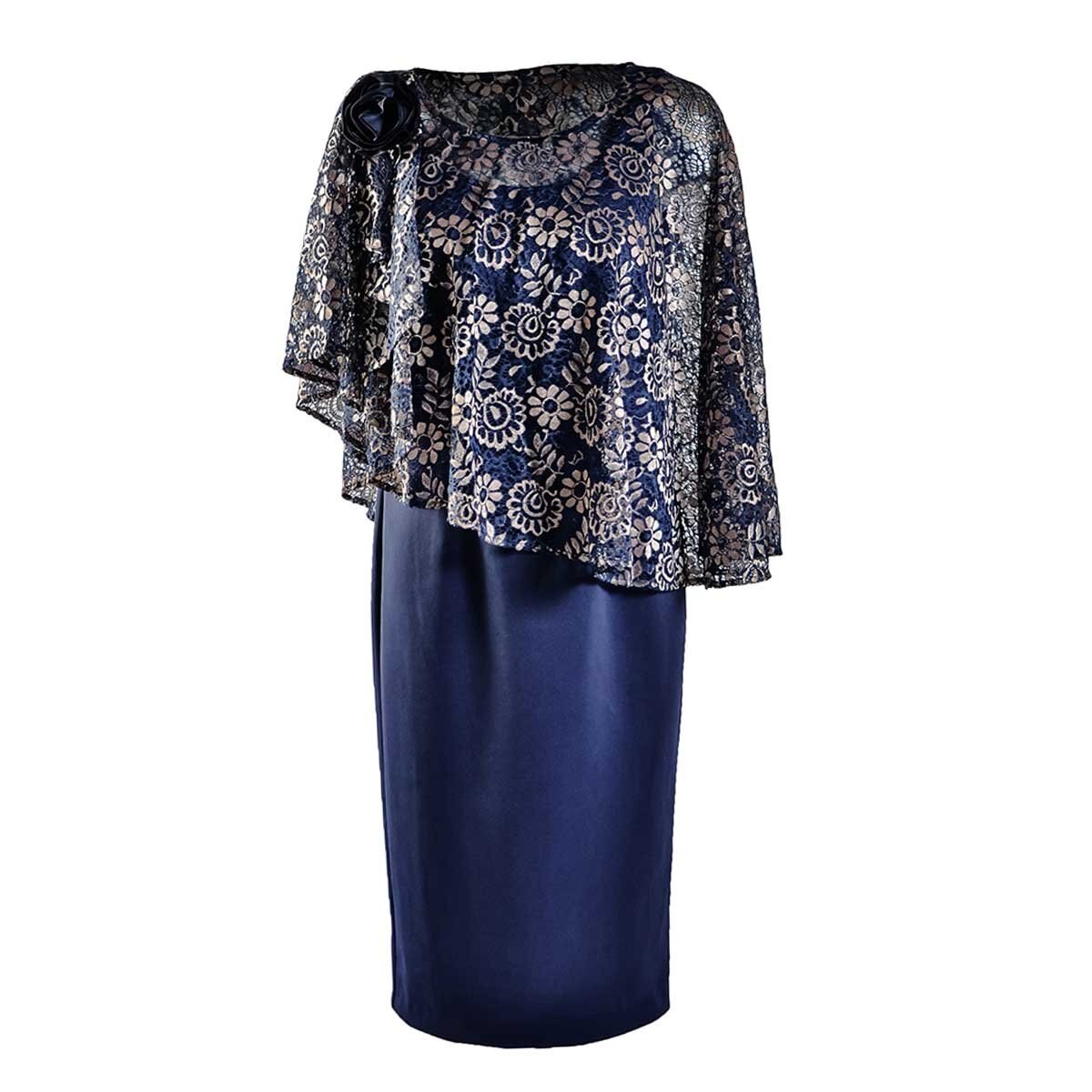 Vestido Corto con Capa Aramta para Dama