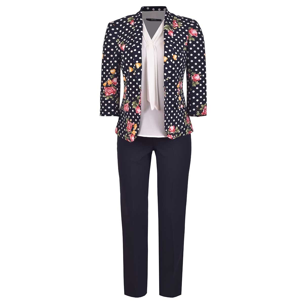 Conjunto 3 Pzas Saco Pantalón y Top Diva