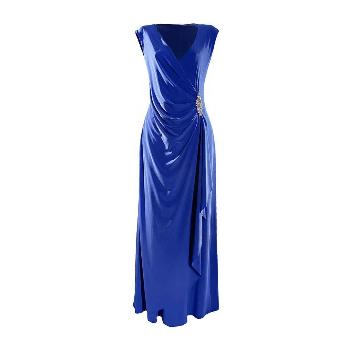 Vestido Largo Cruzado con Broche Aramta