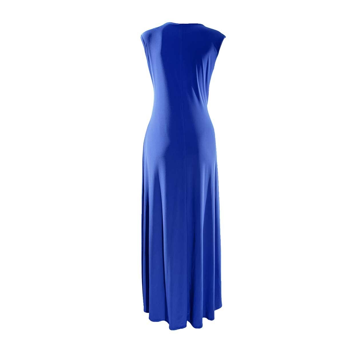 Vestido Largo Cruzado con Broche Aramta
