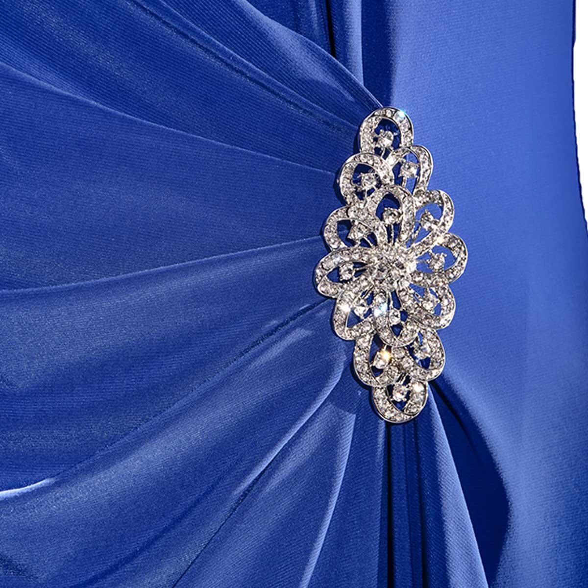 Vestido Largo Cruzado con Broche Aramta