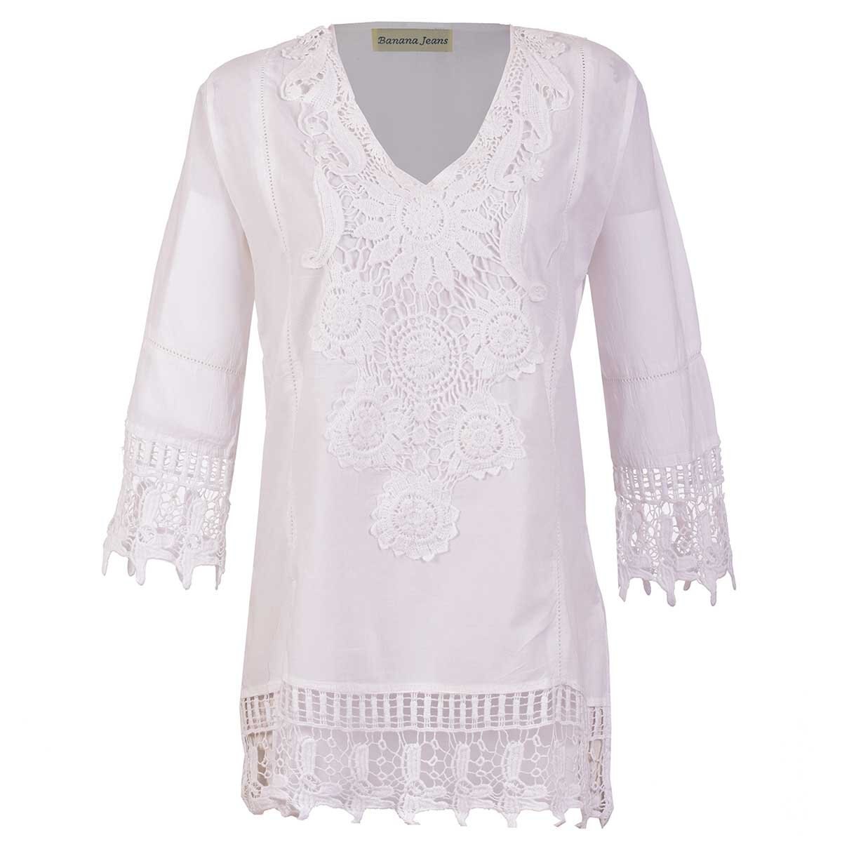 Blusa con Encaje en Manga Banana Jeans para Dama