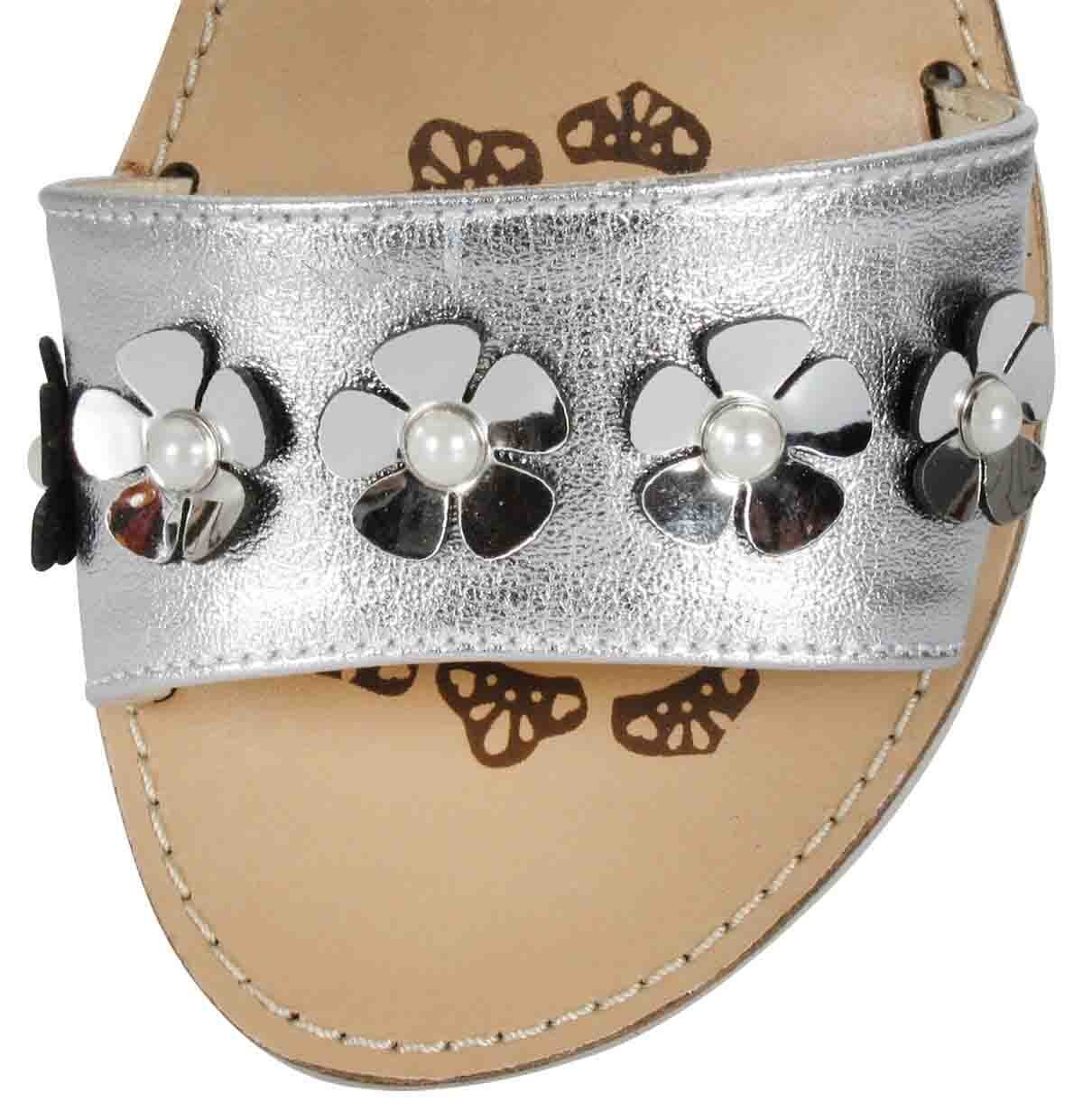 Sandalia Abierta con Flores y Hebilla Mickey