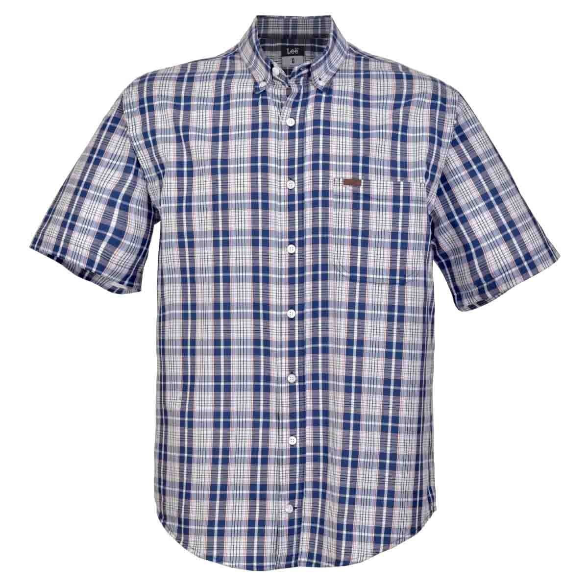 Camisa Classic Manga Corta Color Marino-Blanco Lee