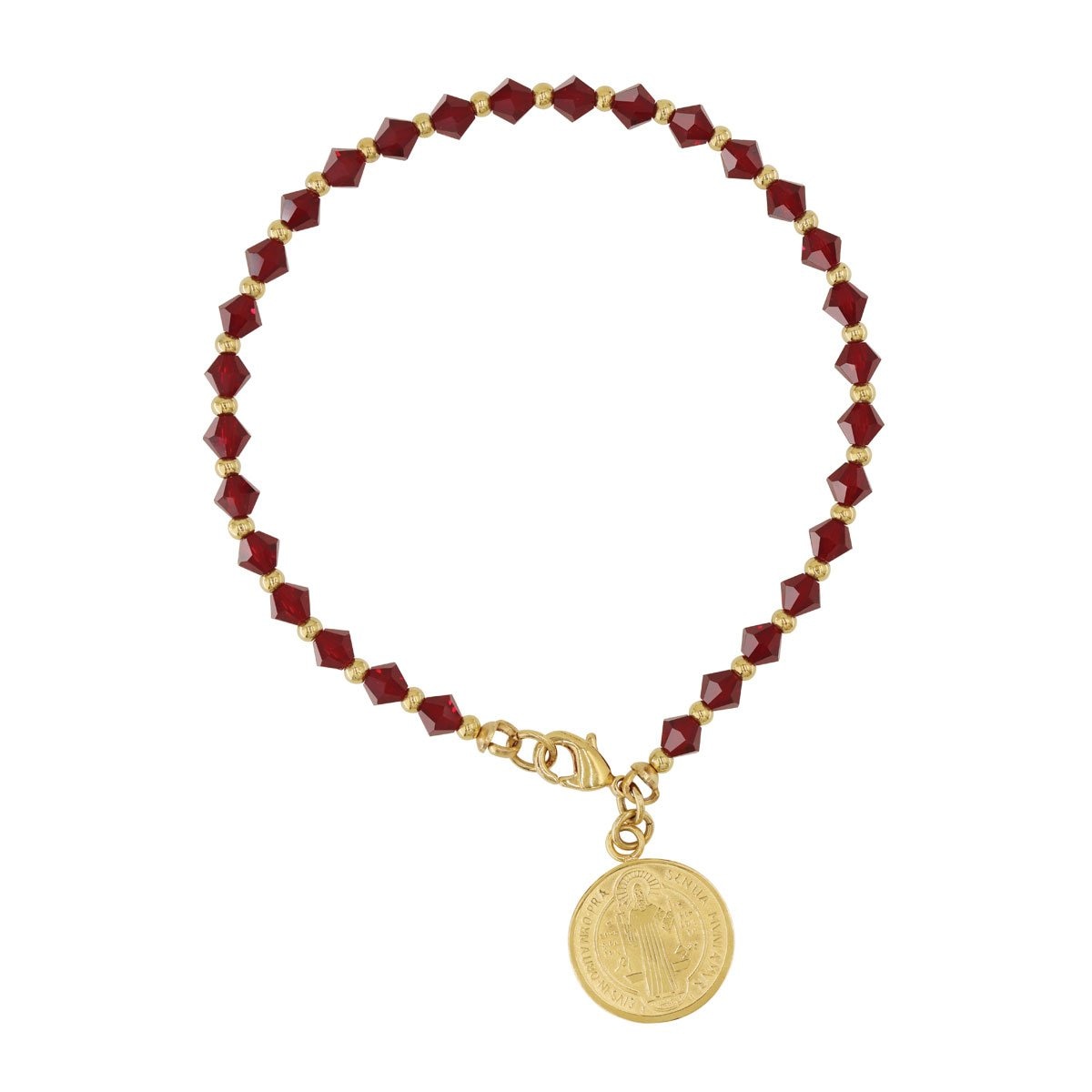Pulsera de San Benito con Cristal Facetado Siam Joyería Religiosa