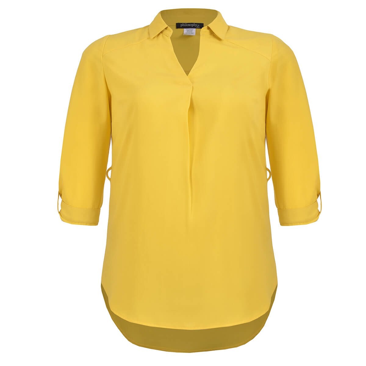 Blusa Manga Larga Cuello Camisero con Cinturón Philosophy Jr Plus