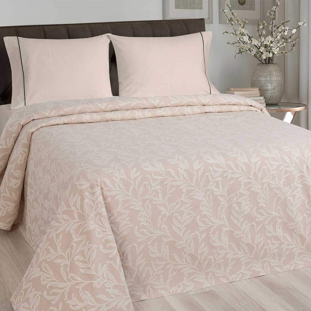 Colcha Fust Ecrubrown Jacquard Luma - King Size