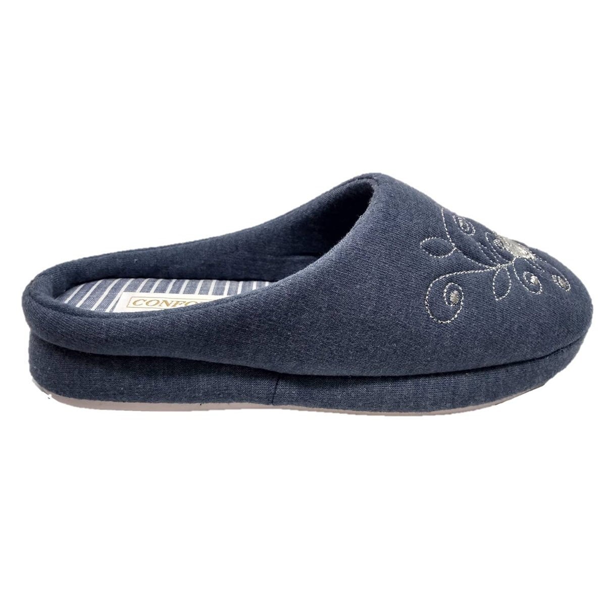 Pantufla Sueco con Bordado Confort
