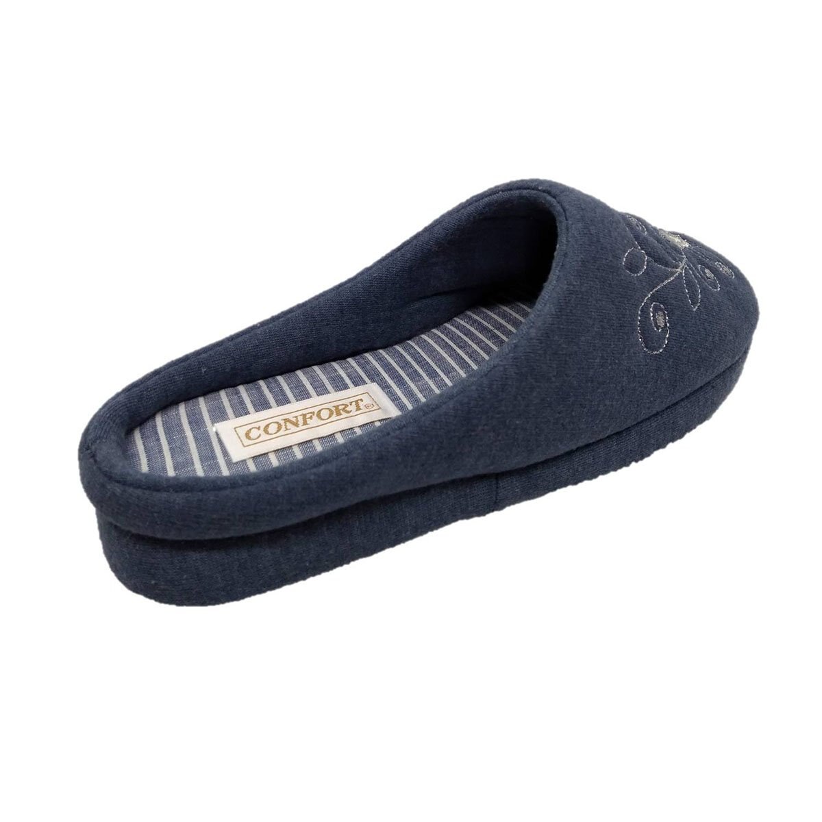 Pantufla Sueco con Bordado Confort