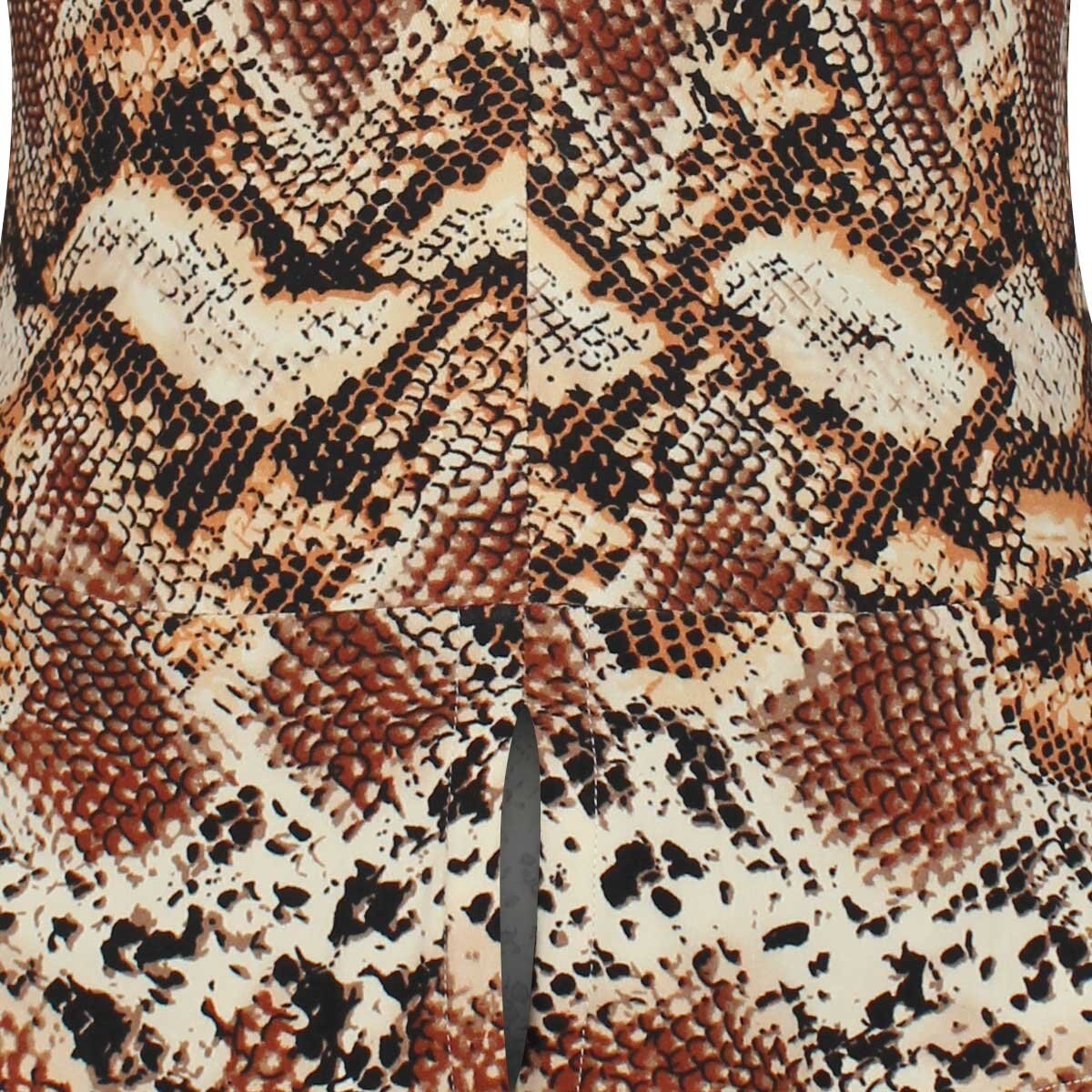 Blusa Manga Larga Amplia Escote V Estampado Animal Print Just By Basel