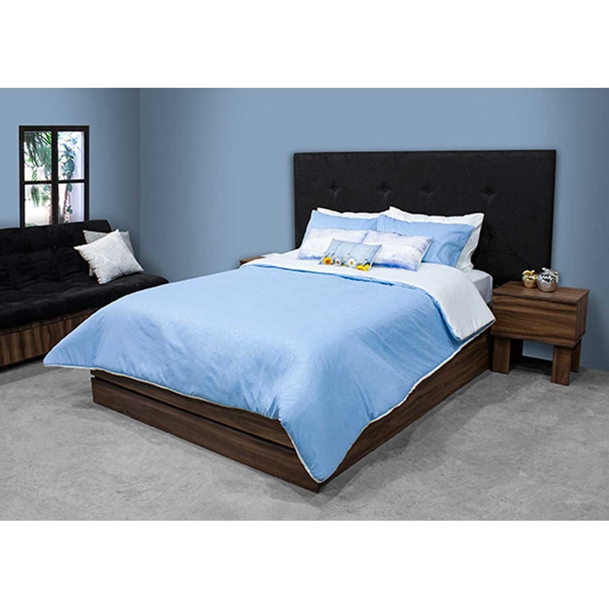 Paquete de Cama Detroit Azul Home Nature - Matrimonial / Queen Size