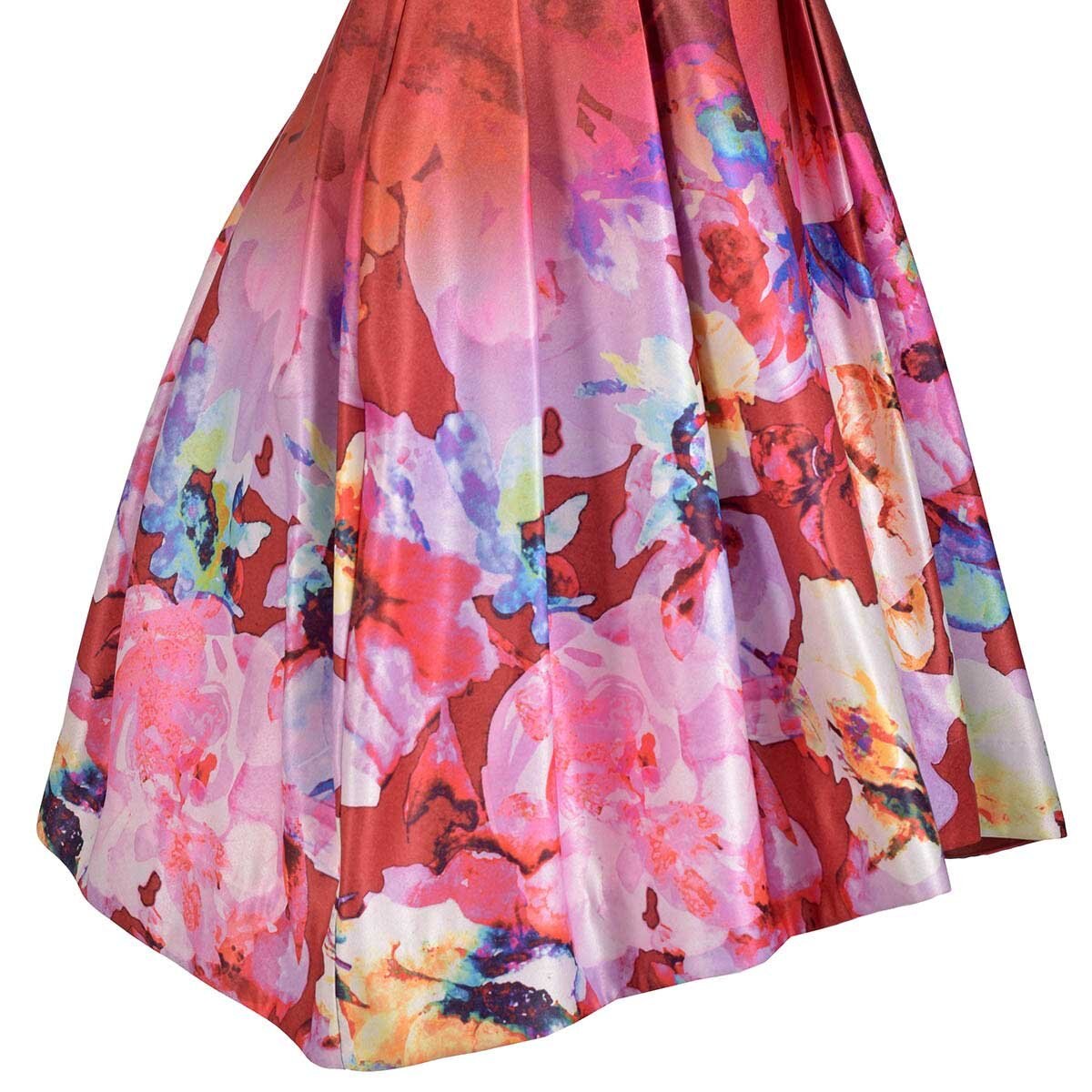 Vestido de Fiesta Corto off Shoulder Falda Estampada