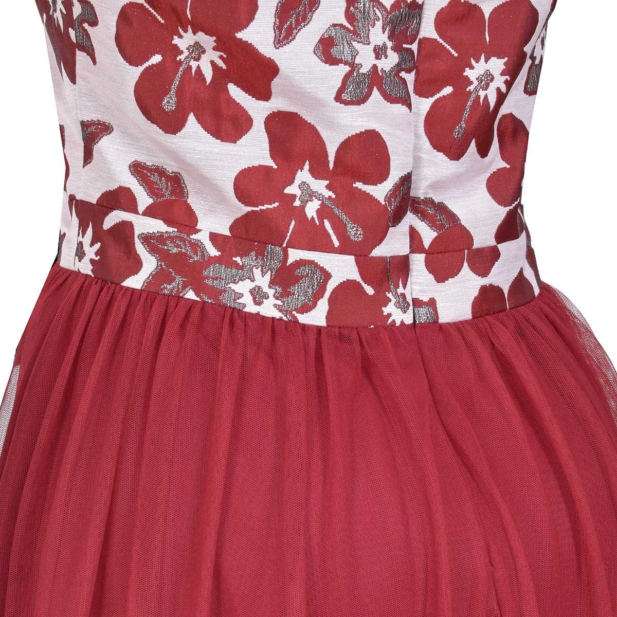 Vestido de Fiesta Largo Falda de Tul Talle Jacquard