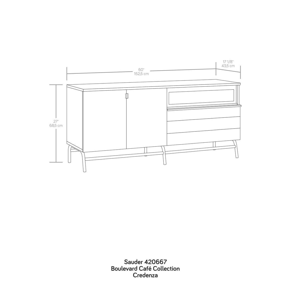 Credenza para Tv de Hasta 60\'\' Boulevard Café Sauder