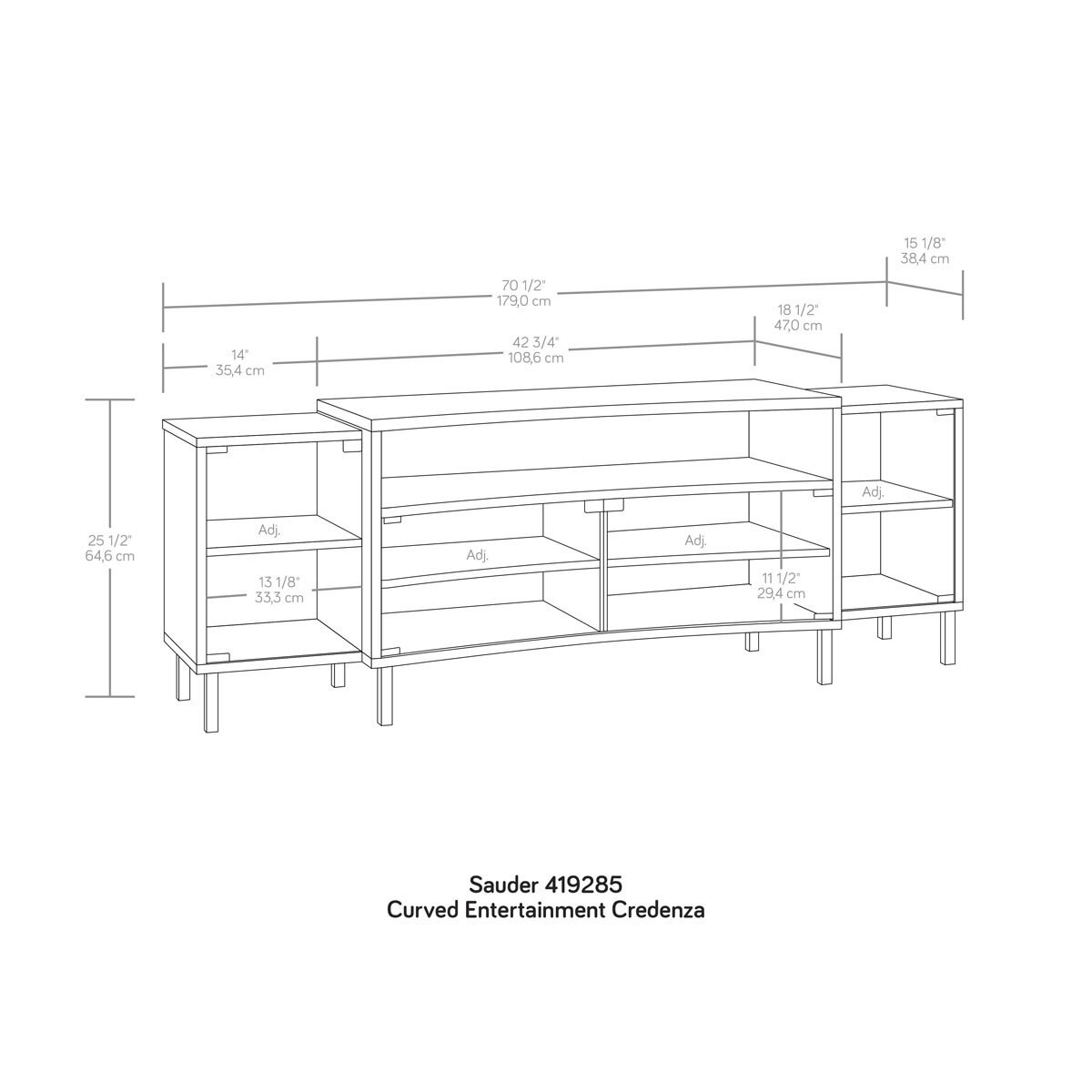 Mueble Curvo para Tv Sauder