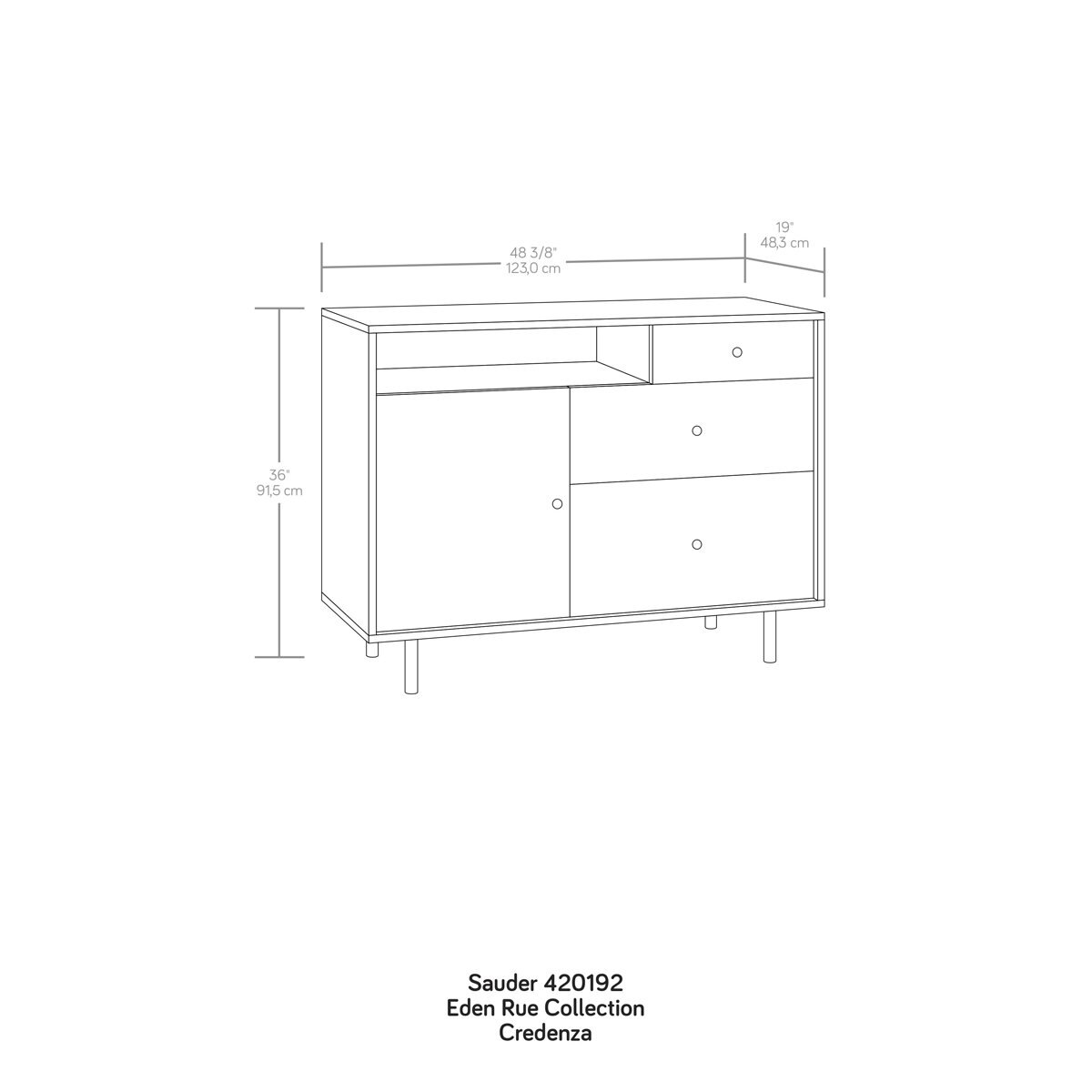 Credenza para Tv de Hasta 47\'\' Eden Rue Sauder