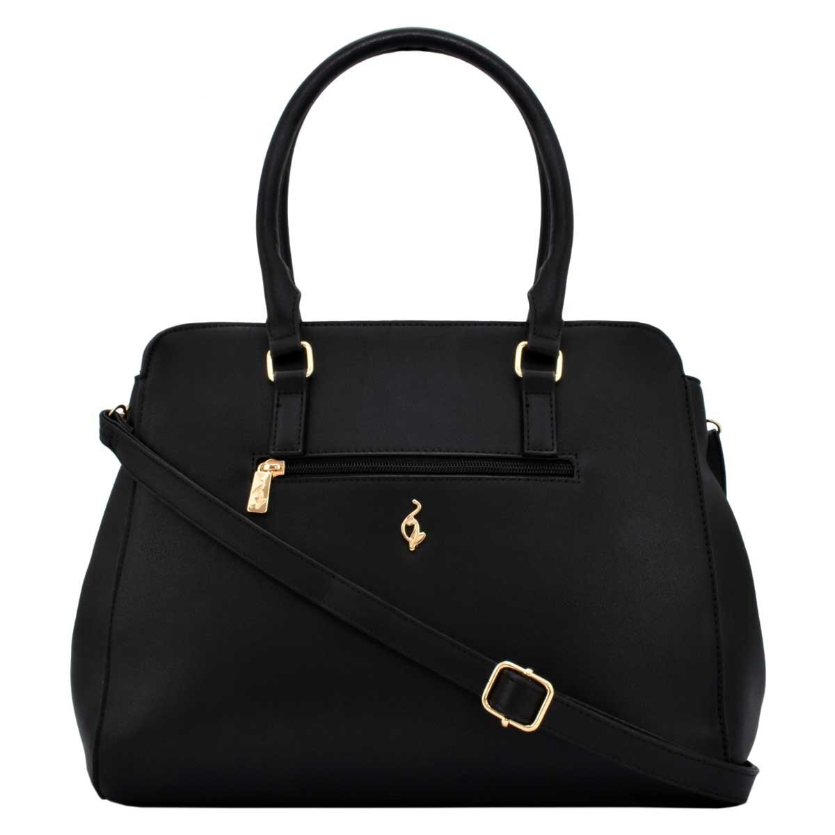 Bolso Satchel Color Negro con Textura en Zigzag Baby Phat