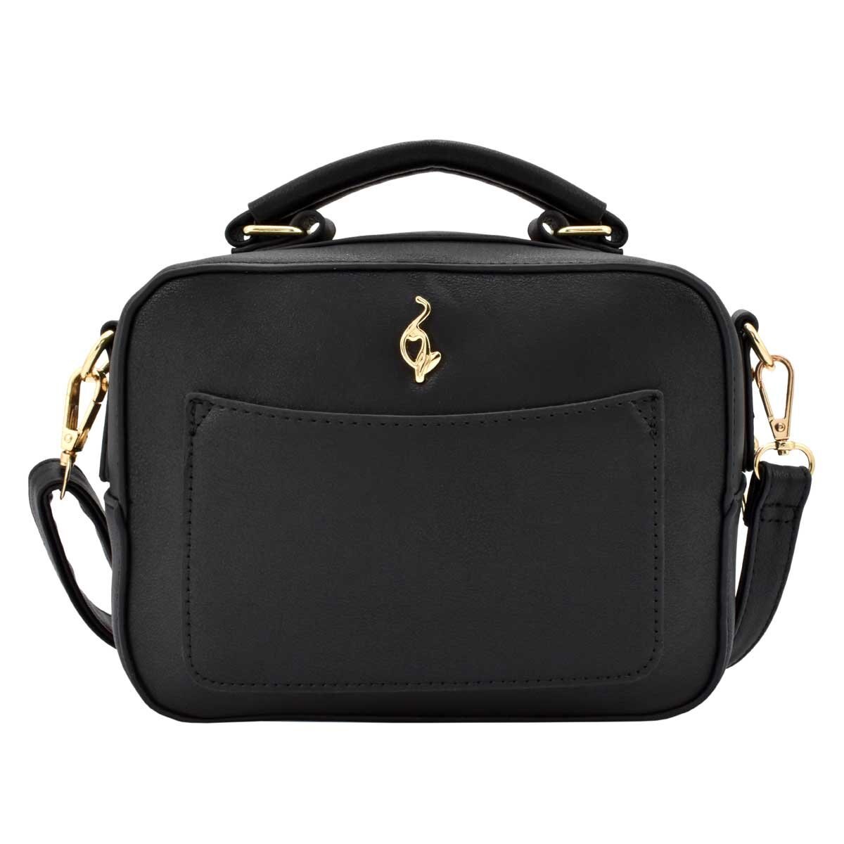 Bolso Crossbody Color Negro con Textura en Zigzag Baby Phat