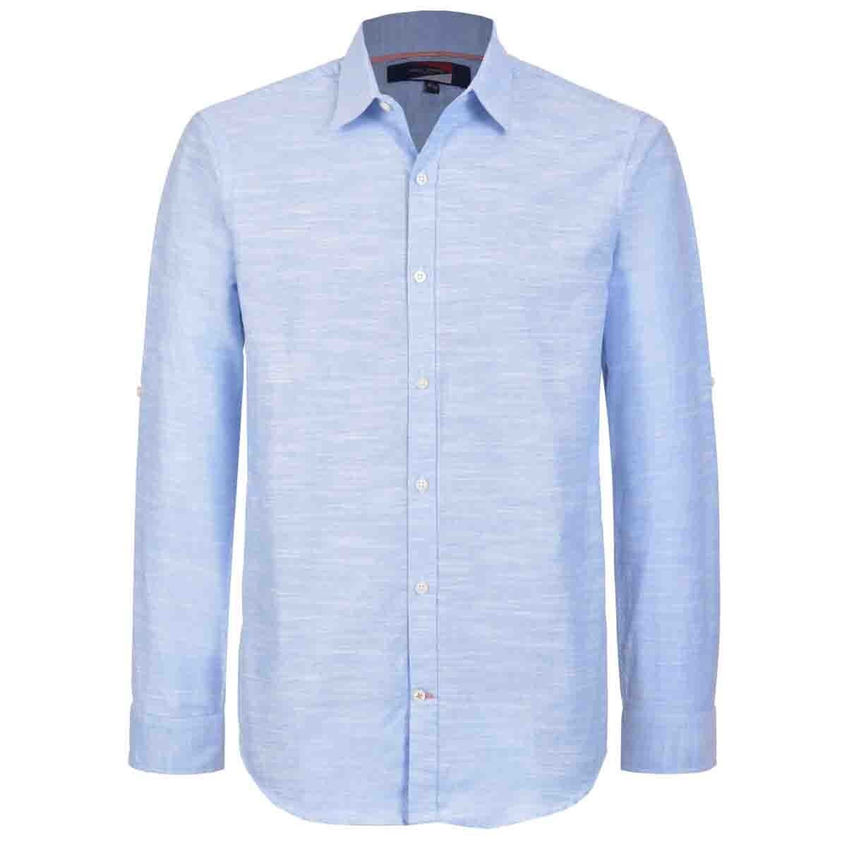 Camisa Manga Larga Casual Lisa Azul Carlo Corinto